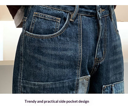 Multi-Pocket Dad Jeans Men - Loose Fit Cargo Style - Fashions Envy