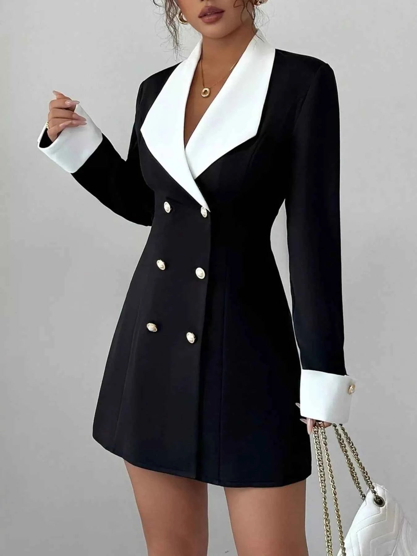 Double-Breasted Blazer Dress