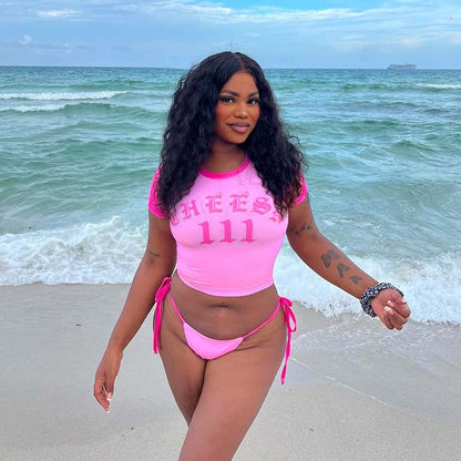 Three-Piece Bikini Set - Cover Up Swimsuit