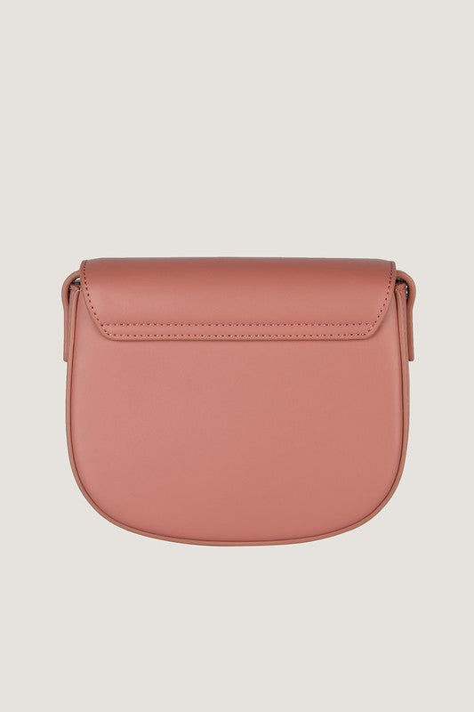 Textured PU Vegan Leather Dust Pink Crossbody Mini Bag