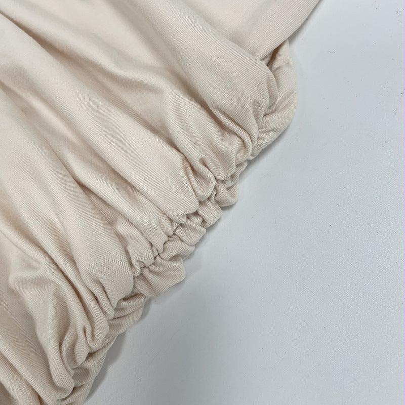 Shirred Elegance Dress - V-Neck Bodycon Mini