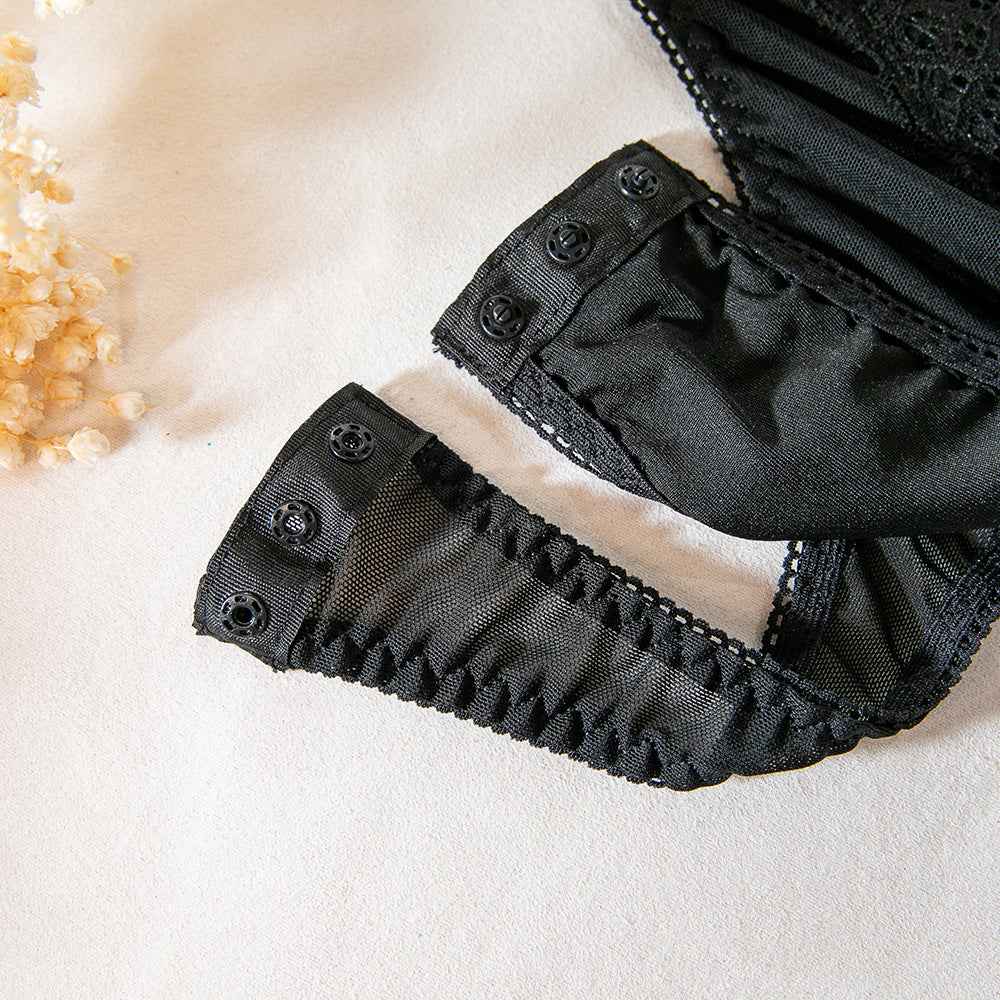 Hollow-out Lace Shaping Bodysuit - Going Out Top