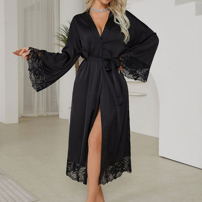 French Style Nightgown Robe - Comfortable Tied Sleepwear