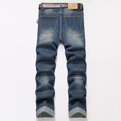 Straight Leg Jeans Men - Wrinkle-Resistant Loose Fit - Fashions Envy
