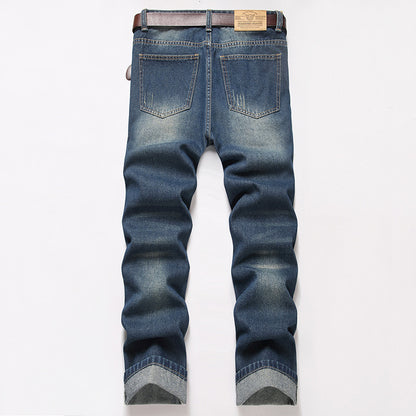 Straight Leg Jeans Men - Wrinkle-Resistant Loose Fit - Fashions Envy