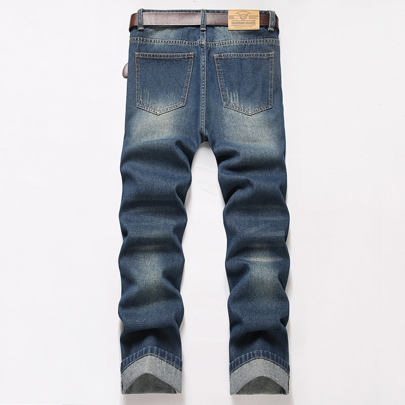 Straight Leg Jeans Men - Wrinkle-Resistant Loose Fit - Fashions Envy