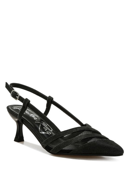 Daldra Kitten Heel Slingback Heels