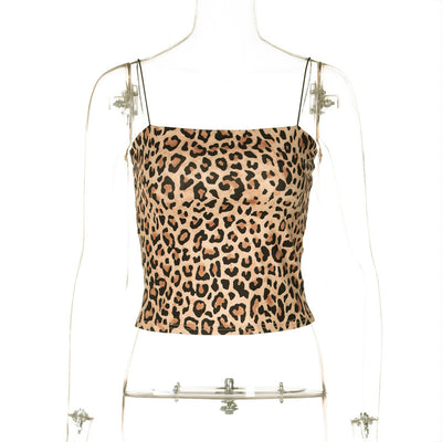 Leopard Print Camisole - Sexy Crop Top Tank