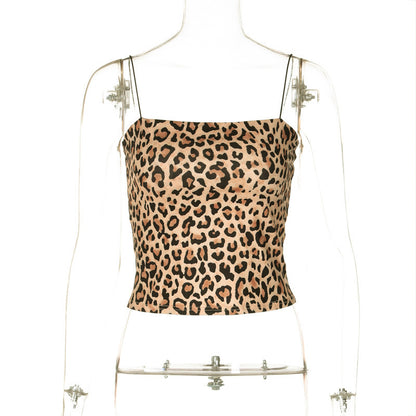 Leopard Print Camisole - Sexy Crop Top Tank