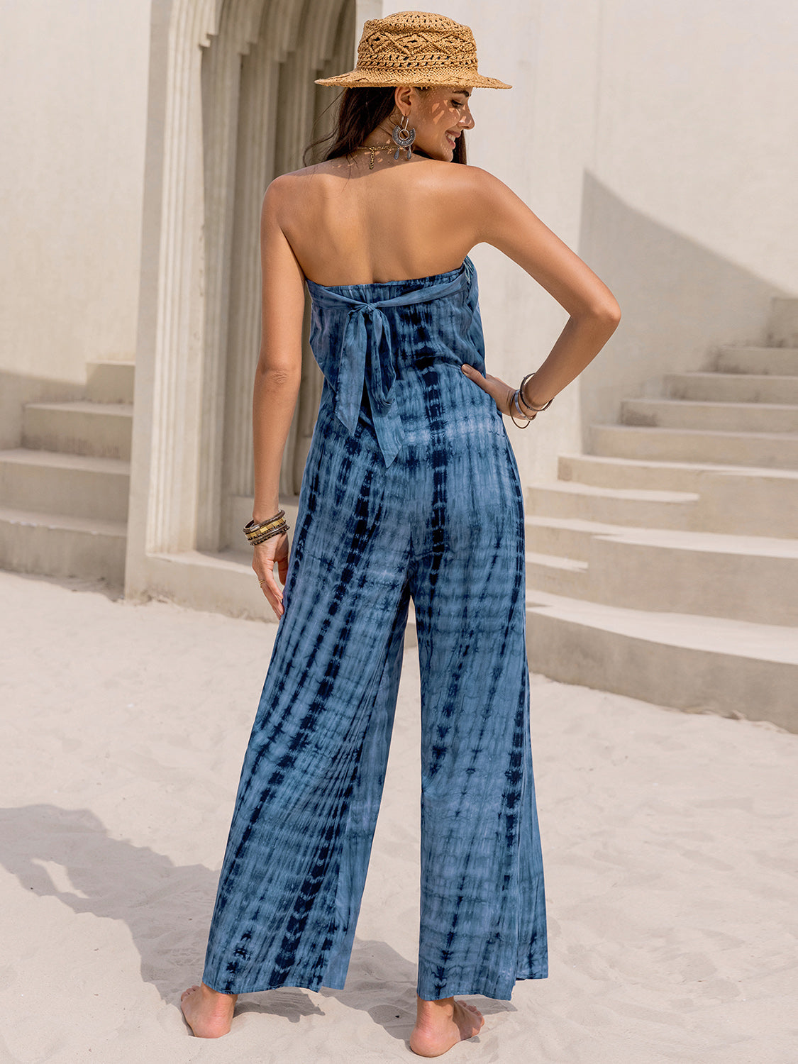 Tied Tube Wide Leg Jumpsuit - Fashions Envy