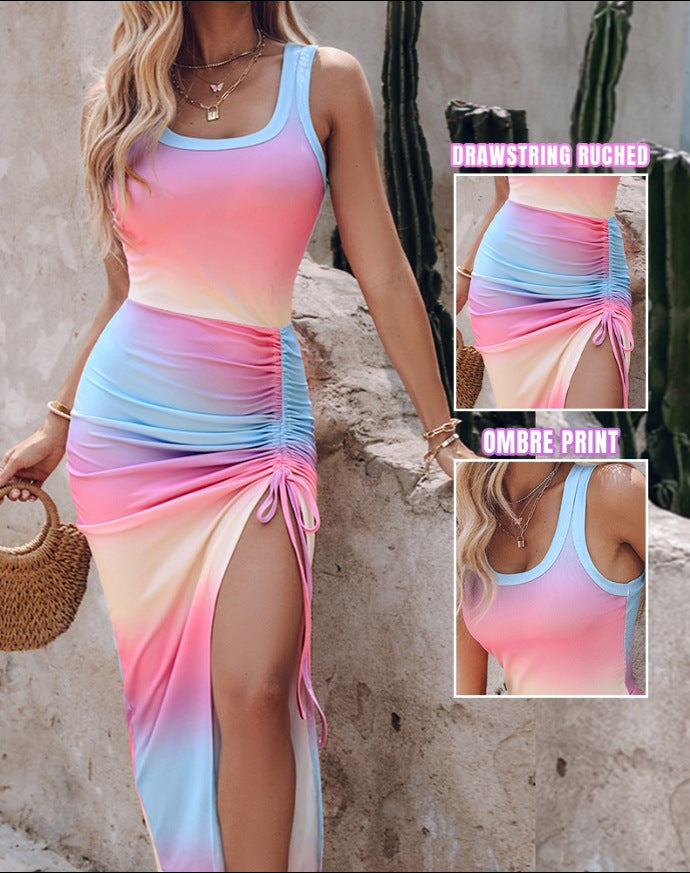 Side Slit  Sleeveless Bodycon Maxi Dress