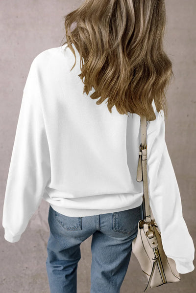Graphic Dropped Shoulder Long Sleeve Sweatshirt - Fashions Envy