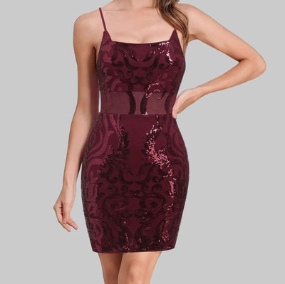 Sexy Sequin Spaghetti Strap Mini Dress