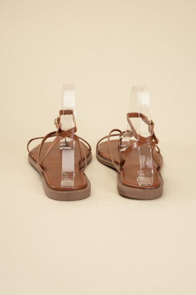 Squared Off Open Toe Flat Sandals