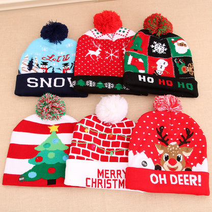 LED Christmas Beanie - Light-Up Knitted Holiday Hat