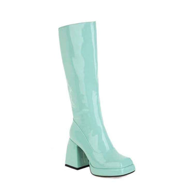 Women's Waterproof Platform High Boots - Candy Colors - Fashions Envy