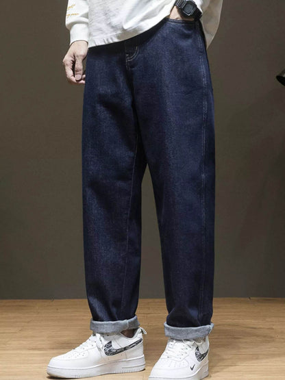 Men's Wide Leg Washed Denim Jeans - Fashions Envy
