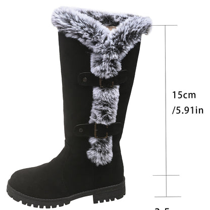 Snow Boots - Rabbit Fur Lined Waterproof Winter