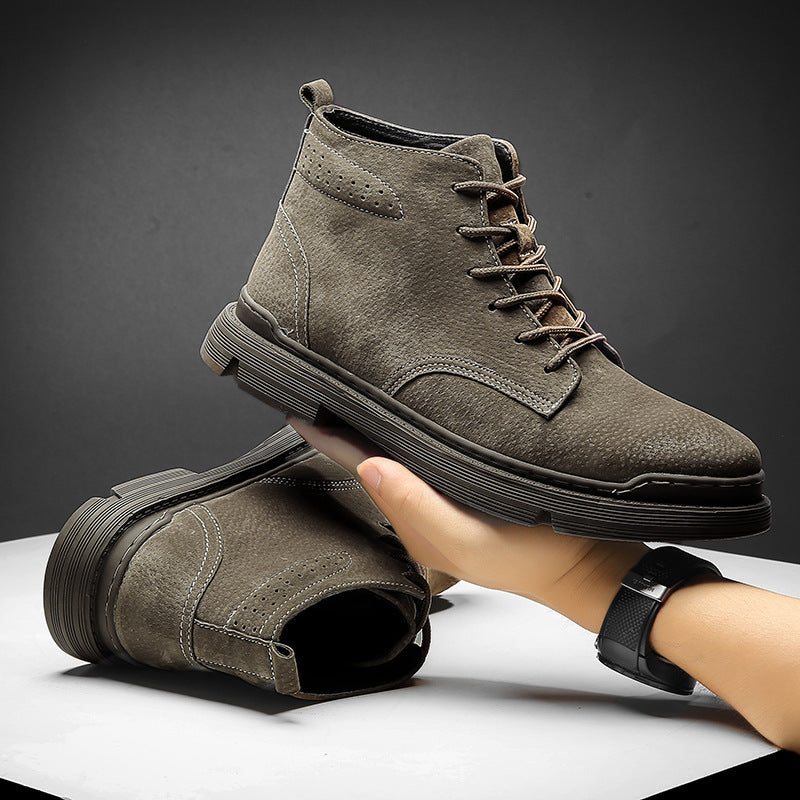 Men's Plush Martin Trend Retro All-Match Tooling Boots