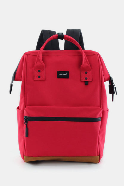 Solid Color Waterproof Canvas Travel Backpack Bag with USB Port