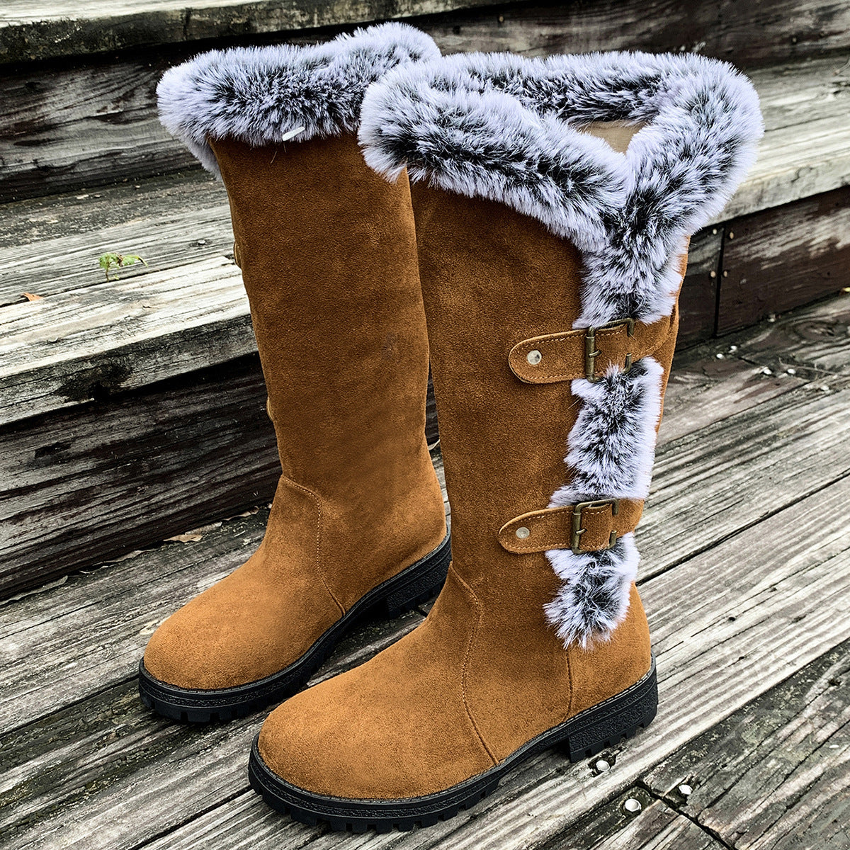 Snow Boots - Rabbit Fur Lined Waterproof Winter