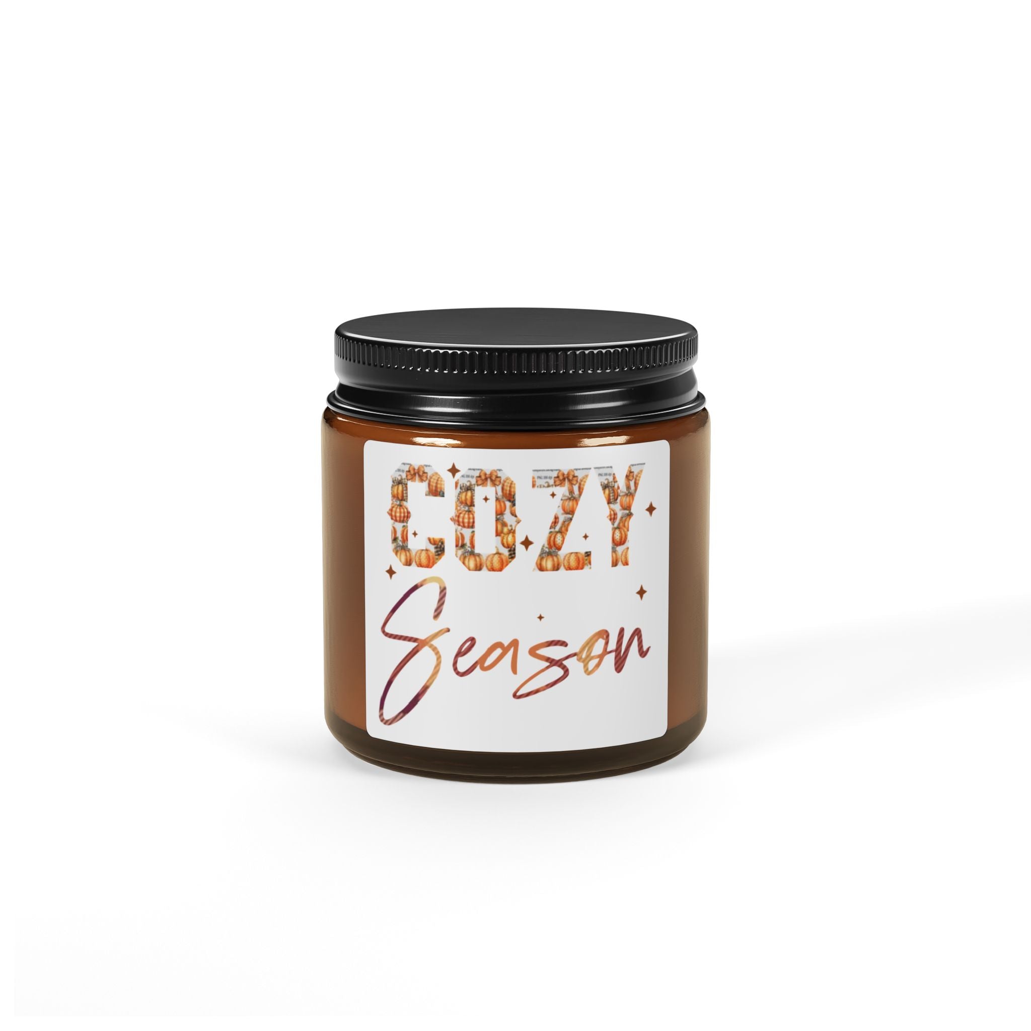 Cozy Season Scented Soy Candle (Multi-Size, Amber Jar)