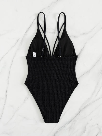 Sexy One-Piece Swimsuit - Open Mesh Panel - Fashions Envy
