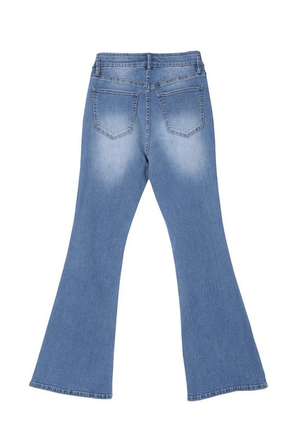 Blue Colored Denim Flare jeans