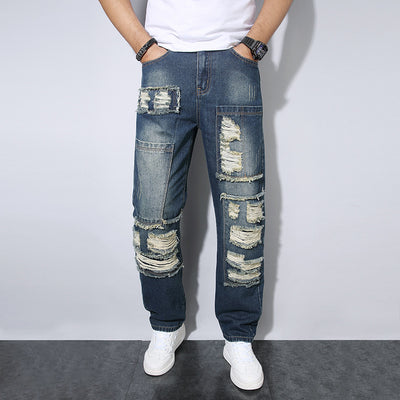 Straight Leg Jeans Men - Wrinkle-Resistant Loose Fit - Fashions Envy
