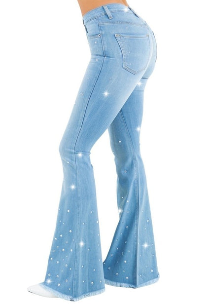 Vegas Glam Bell Bottom High Stretch Jeans 30" Inseam