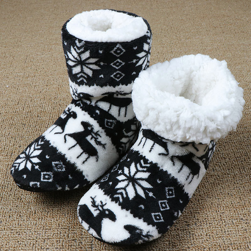 Christmas Elk Slippers - Warm Plush House Shoes
