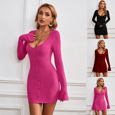 Knit Elegance Dress - Long Sleeve Sophistication