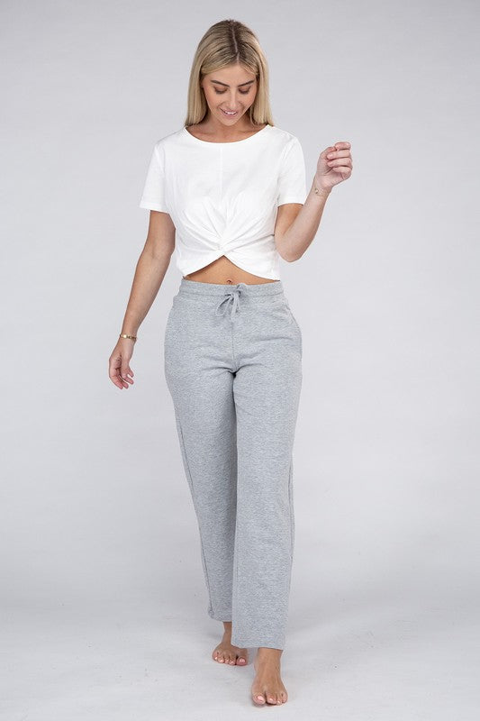 Casual Lounge Wide Pants with Drawstrings