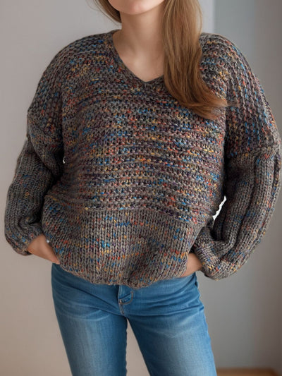 Dropped Shoulder Sweater - Cozy Long Sleeve Style