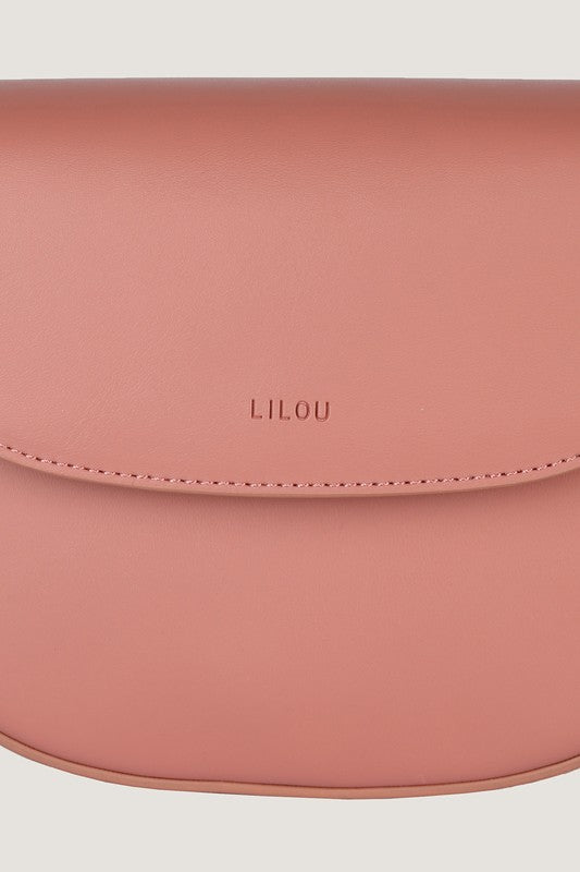 Textured PU Vegan Leather Dust Pink Crossbody Mini Bag