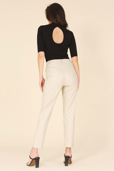 Vegan No Stretch Leather Pants - Fashions Envy
