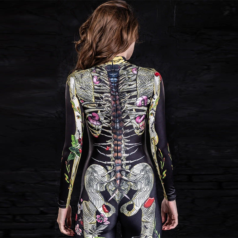 Skeleton Jumpsuit - Halloween Costume Body Suit