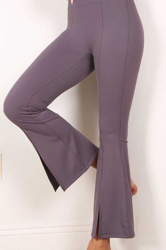 High Waist Stretchy Flutter Slit Leggings