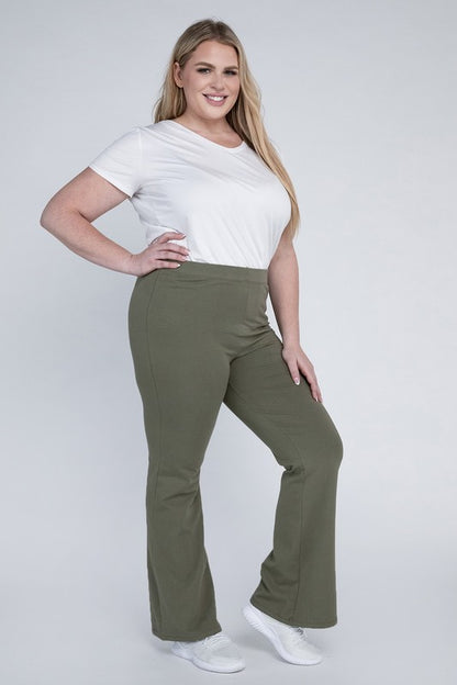 Plus Everyday Elastic Waist Flare Bottoms