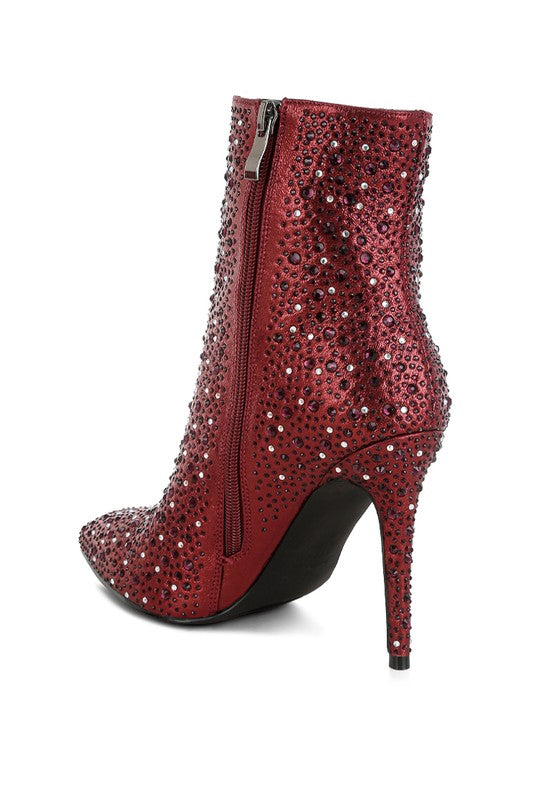 Lobelia Rhinestones Embellished Stiletto Boots