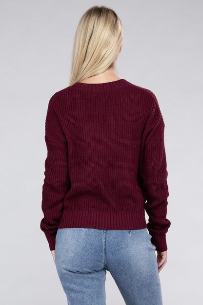 Striped Crewneck Long Sleeve Pullover Sweater