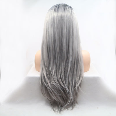 13*3" Lace Front Wigs Synthetic Long Straight 24" 130% Density - Fashions Envy