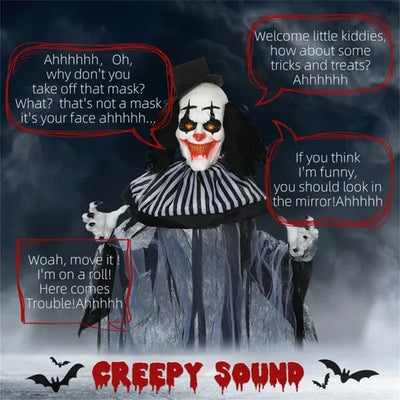 6ft Motion Activated Scary Clown - Halloween Decoration - Fashions Envy