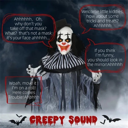 6ft Motion Activated Scary Clown - Halloween Decoration - Fashions Envy
