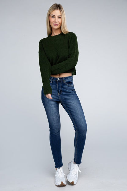 Mock Neck Long Sleeve Pullover Sweater