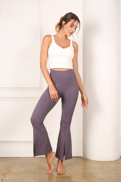 High Waist Stretchy Flutter Slit Leggings