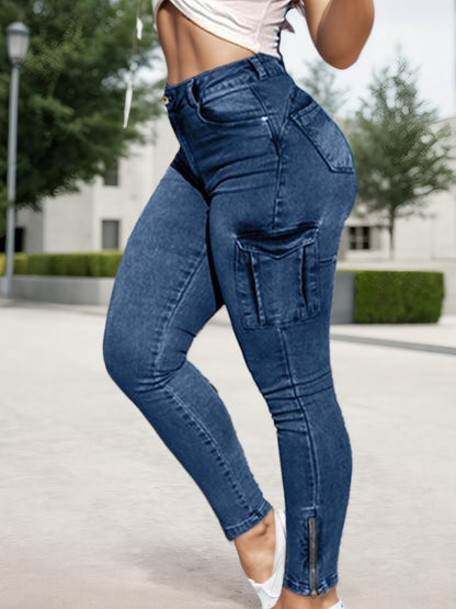 Multi-Pocket Cargo Pants - High Stretch Urban Style - Fashions Envy