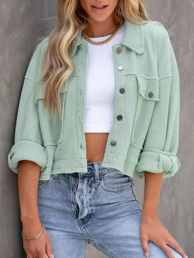 Chic Button Up Long Sleeve Jacket