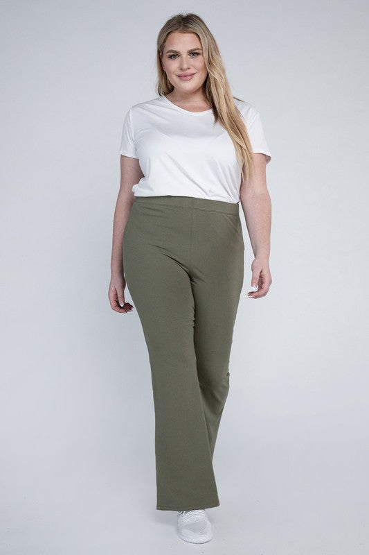 Plus Everyday Elastic Waist Flare Bottoms