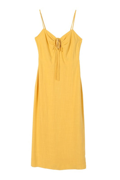 Cut-out Tie Front Sleeveless Slip Mini Dress